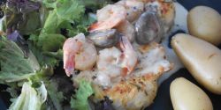 Surf and turf, κοτόπουλο με γαρίδες
