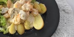 Surf and turf, κοτόπουλο με γαρίδες