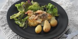 Surf and turf, κοτόπουλο με γαρίδες
